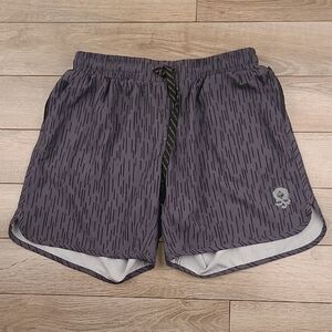 ZERO FOXTROT Grey Black Striped Military XL 7" Mens Athletic Workout Shorts NWOT